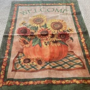 Pumpkin Sunflowers Garden Yard Flag banner Vicky Howard Fall Autumn 26”x38”